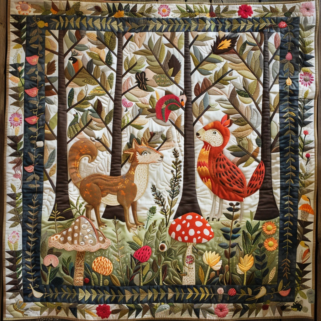 Woodland whimsy quilt blanket sale