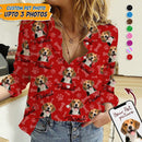 Upload Pet Photos Cotton And Linen Casual Shirt HM14092301