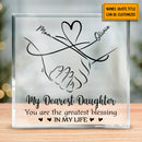 Personalized Mother And Daughter Bond Custom Square Shaped Acrylic Plaque HM130424