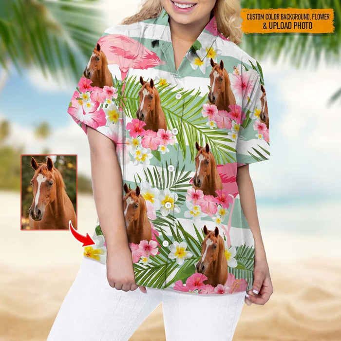 Upload Horse Photo High Quality Unisex Hawaiian Shirt For Men And Women HM24072301Y