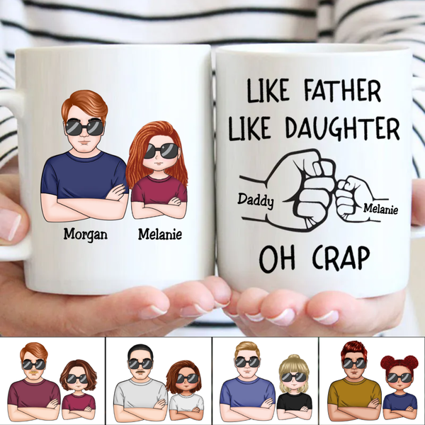 Personalized Father's Day - Like Father Like Daughter Fist Bump Handshake Mug HM11082301MG