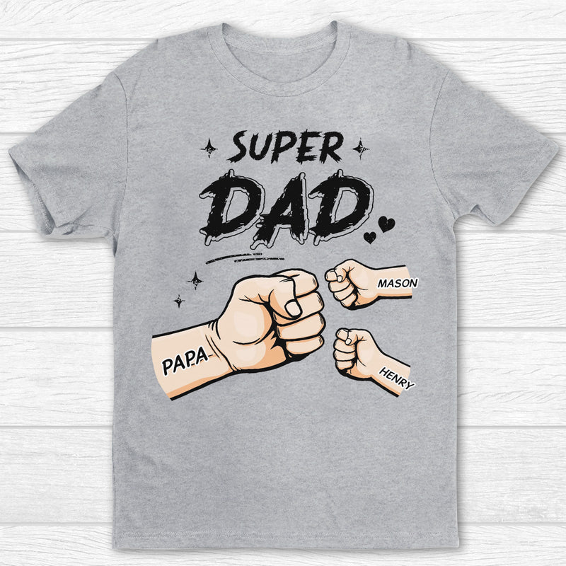 Personalized Custom Amazing Daddy Hands Fist Bump Shirt TL040424