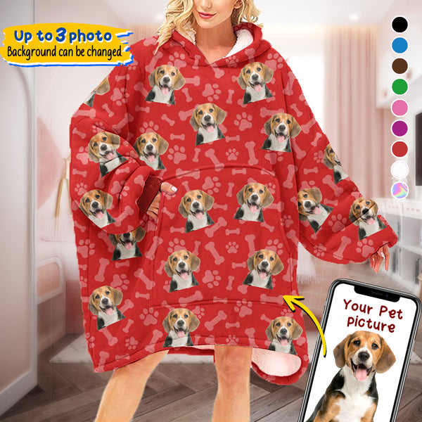 Personalized Upload Photo Dog Cat Hoodie Blanket TL11082302HB