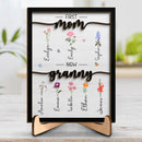 Personalized First Mom Now Grandma 2-Layered Wooden Plaque With Stand TL30032401