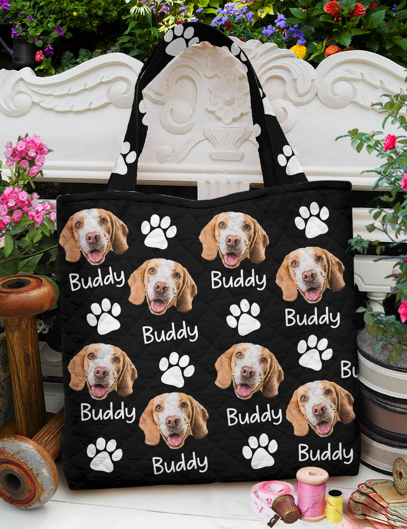 Personalized Upload Pet Photo Quilted Tote Bag TL22092301