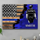 Personalized Police Officer Half Thin Blue Line Flag Canvas TL14082301CV