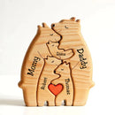 Personalized Handcrafted - Family - Wooden Bears Family - Wooden Carvings 11092301WC