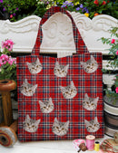 Personalized Upload Pet Photo With Christmas Pattern Quilted Tote Bag TL16092302