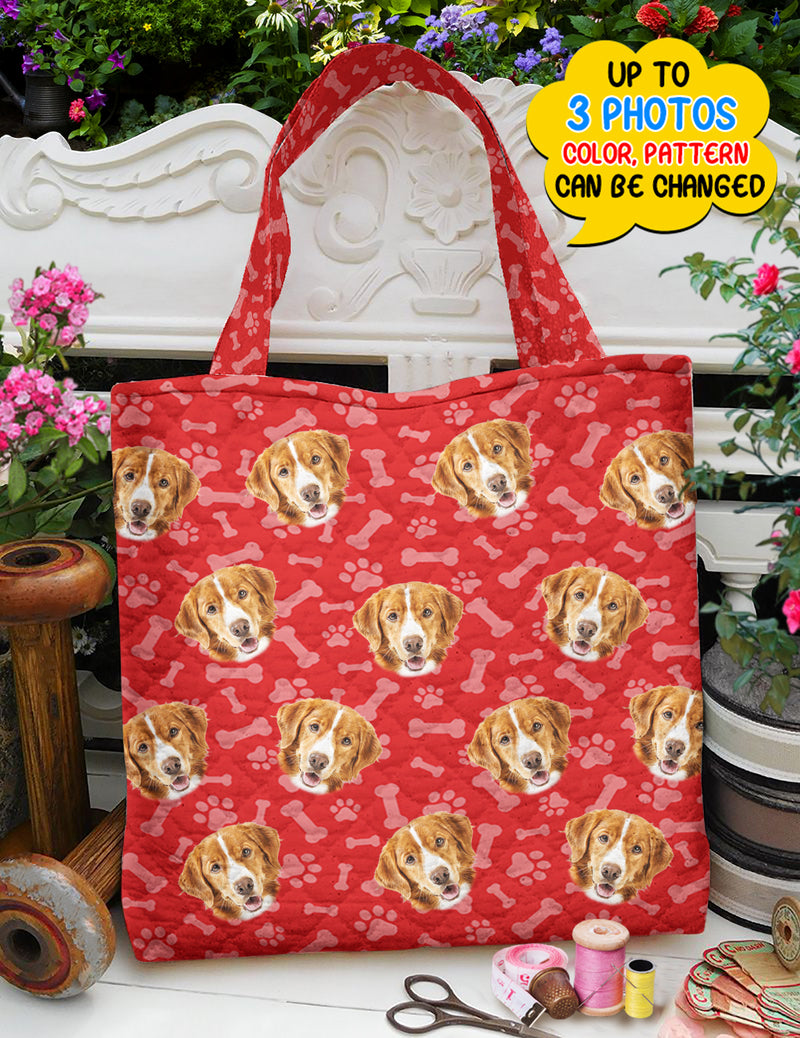 Personalized Upload Photo Dog Cat Quilted Tote Bag TL16092301