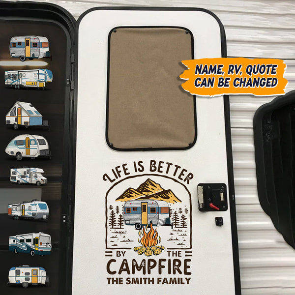 Personalized Life Is Better By The Campfire - Gift For Camping Lovers Camping Custom RV Decal HM25082301DC