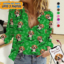 Upload Pet Photos Cotton And Linen Casual Shirt HM14092301