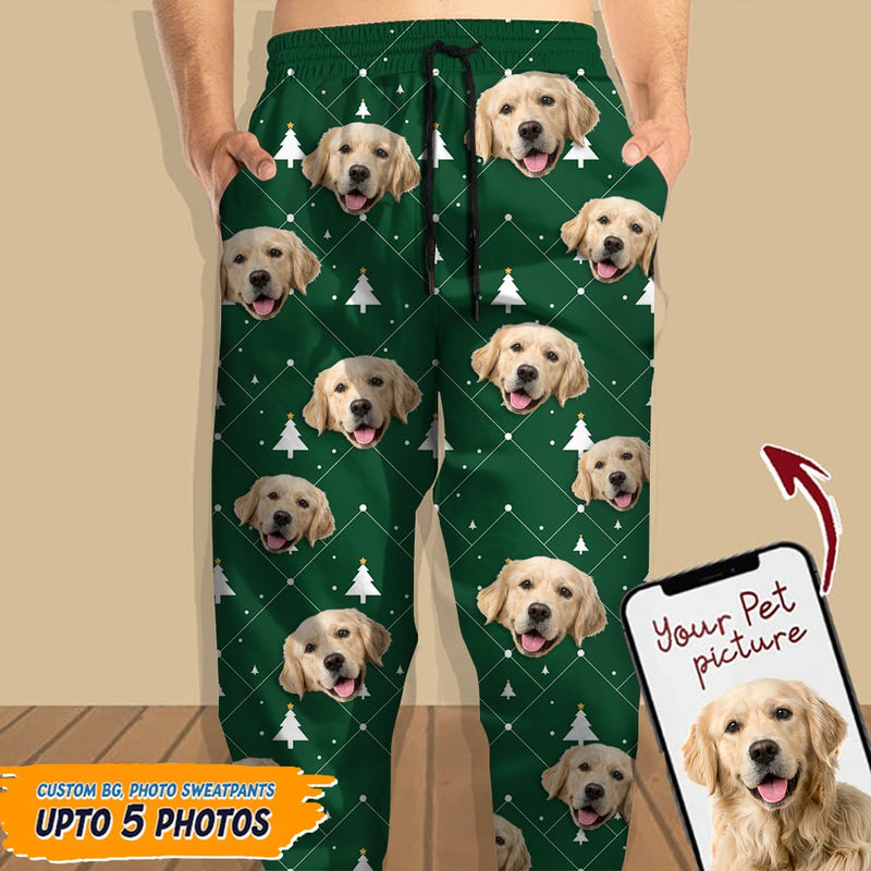 Personalized Custom Photo With Christmas Pattern Dog Men and Women's Sweatpants HM06092301SP