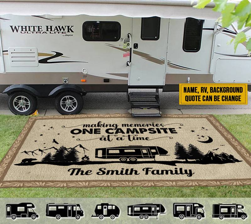 Personalized Happy Campers Camping Patio Mat x0609rg