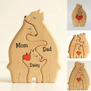Personalized Handcrafted - Family - Wooden Bears Family - Wooden Carvings 11092301WC