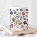 Personalized Mom And Kids Holding Hands Floral Ceramic Mug TL130424