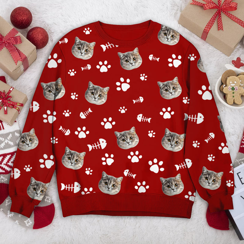 Personalized Upload Pet Photo With Christmas Pattern Sweatshirt HM18092301SS