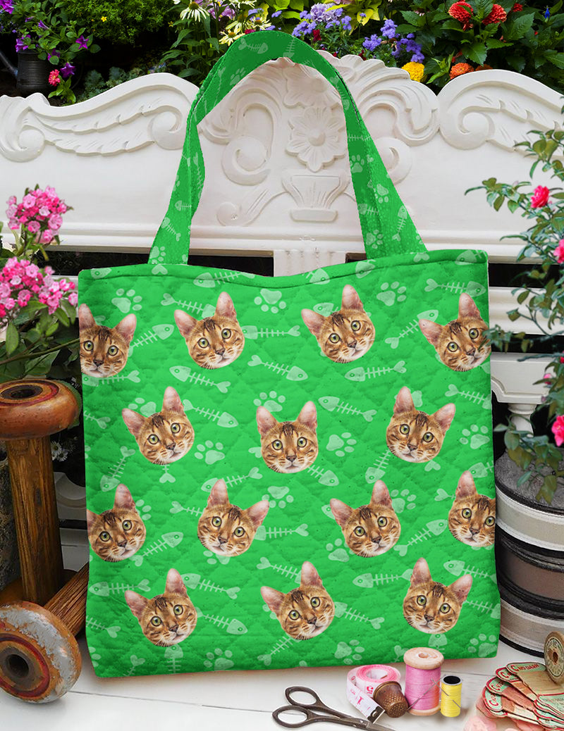 Personalized Upload Photo Dog Cat Quilted Tote Bag TL16092301