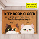 Keep Door Closed Cat Personalized Home Decor Doormat HM090424
