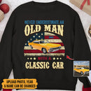 Personalized Upload Photo Never Underestimate An Old Man With A Classic Car T-Shirt HM22082301TS
