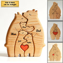 Personalized Handcrafted - Family - Wooden Bears Family - Wooden Carvings 11092301WC