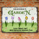 Personalized Custom Grandma's Garden House Warming Gift Home Decor Metal Sign TN120424