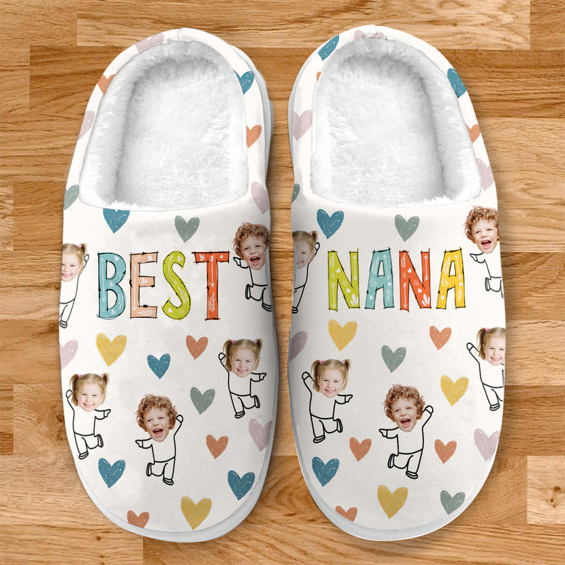 Personalized Custom Kid Photo Best Mom Plush Slippers TL18042402