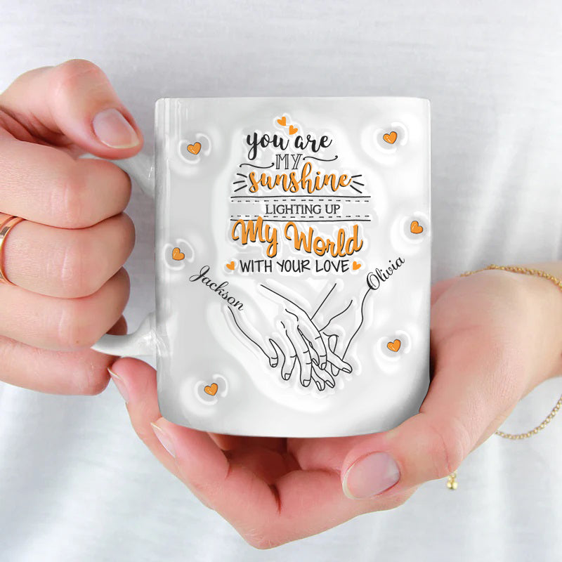 Our Hands Intertwined Our Hearts Connected Couple Personalized Custom 3D Inflated Effect Printed Mug TN050424