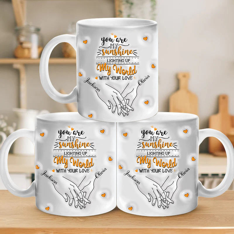 Our Hands Intertwined Our Hearts Connected Couple Personalized Custom 3D Inflated Effect Printed Mug TN050424