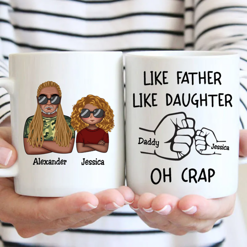 Personalized Father's Day - Like Father Like Daughter Fist Bump Handshake Mug HM11082301MG