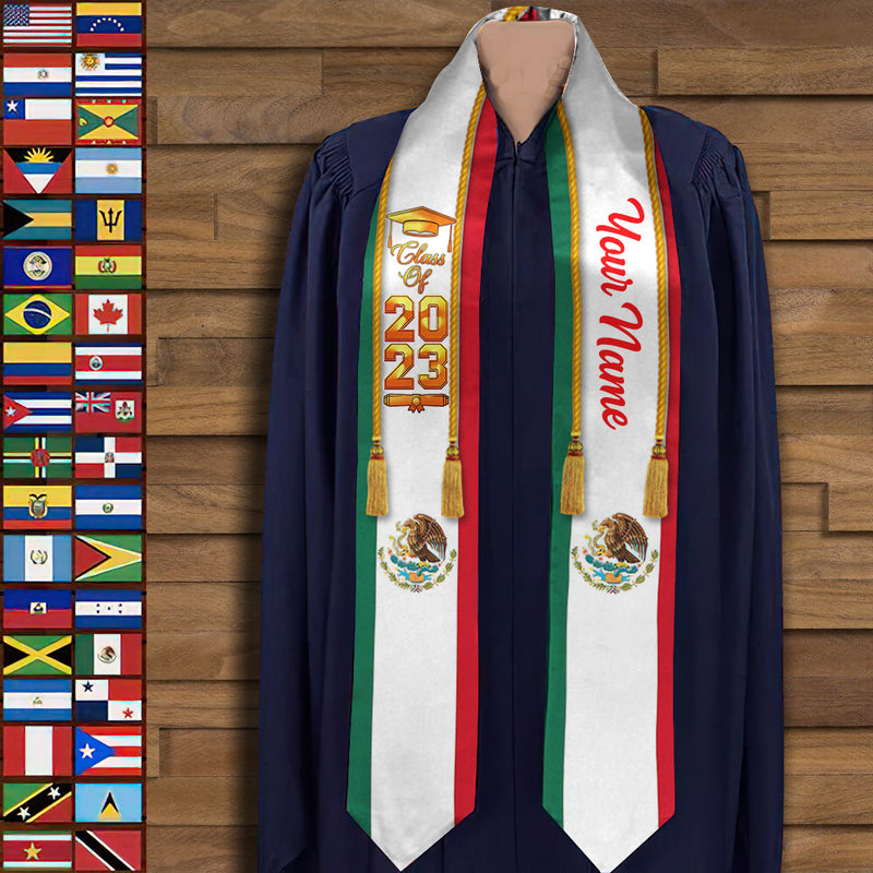 Personalized Country Flag Class of 2023 Stoles Sash Graduation Gift TL Personalized Country Flag Class of 2023 Stoles Sash Graduation Gift TL