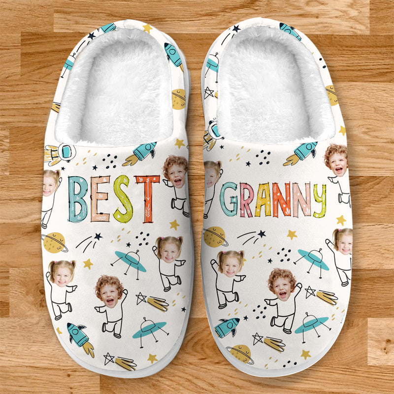 Personalized Custom Kid Photo Best Mom Plush Slippers TL18042402