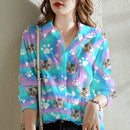 Upload Pet Photos Cotton And Linen Casual Shirt HM15092301