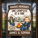 Personalized Campsite Making Memories - House Warming Gift For Couples, Husband Wife, Camping Lovers - Camping Custom Shaped Home Decor Wood Sign HM29082301OW