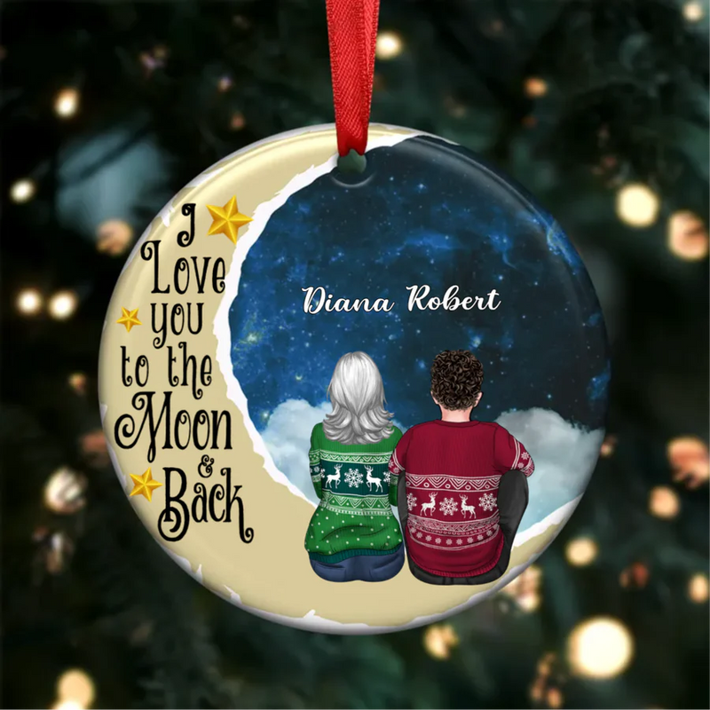 Personalized Brothers & Sisters - I Love You To The Moon And Back Christmas Ornament HM09082303OR