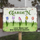 Personalized Custom Grandma's Garden House Warming Gift Home Decor Metal Sign TN120424