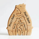 Personalized Handcrafted - Family - Wooden Bears Family - Wooden Carvings 11092301WC