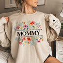 Personalized In Grandma's Garden Love Grows Like Flowers Custom Unisex Sweatshirt With Kids Name On Sleeves TL110424