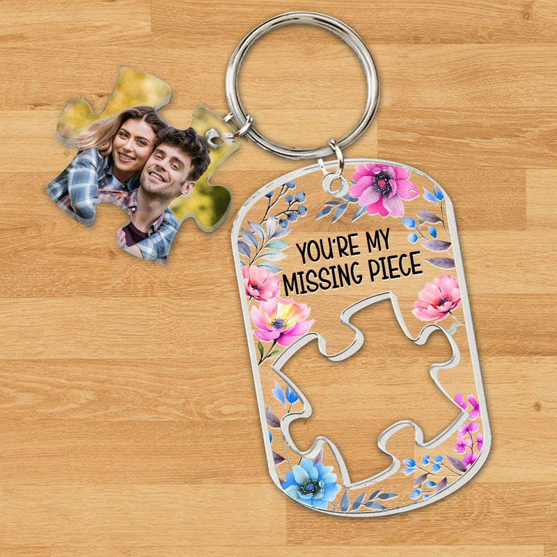 Personalized You Are My Missing Piece Acrylic Photo Keychain TL220424