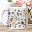 Personalized Mom And Kids Holding Hands Floral Ceramic Mug TL130424