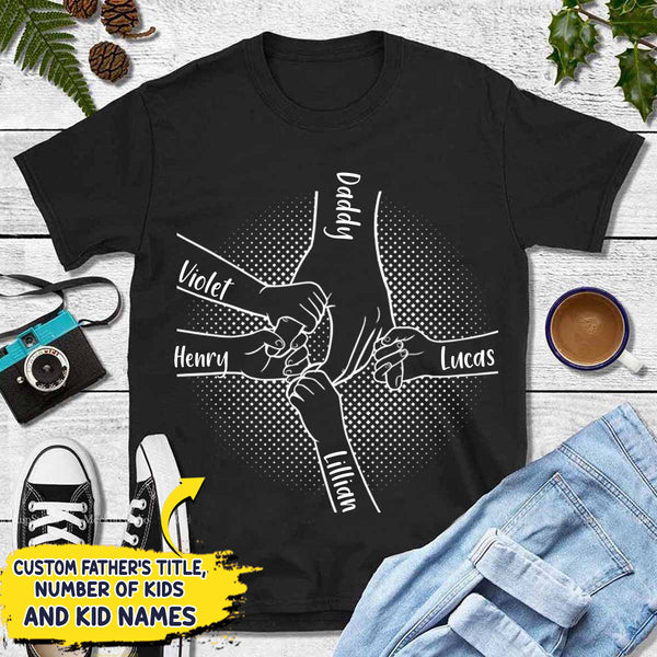 Personalized Hand In Hand Father T-Shirt TL30032402