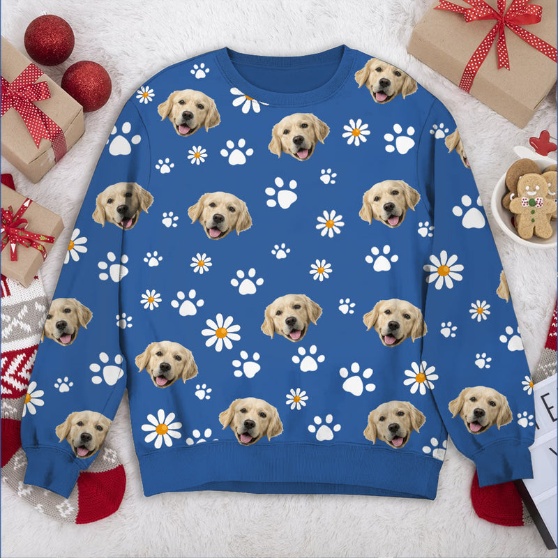 Personalized Upload Pet Photo With Christmas Pattern Sweatshirt HM18092301SS