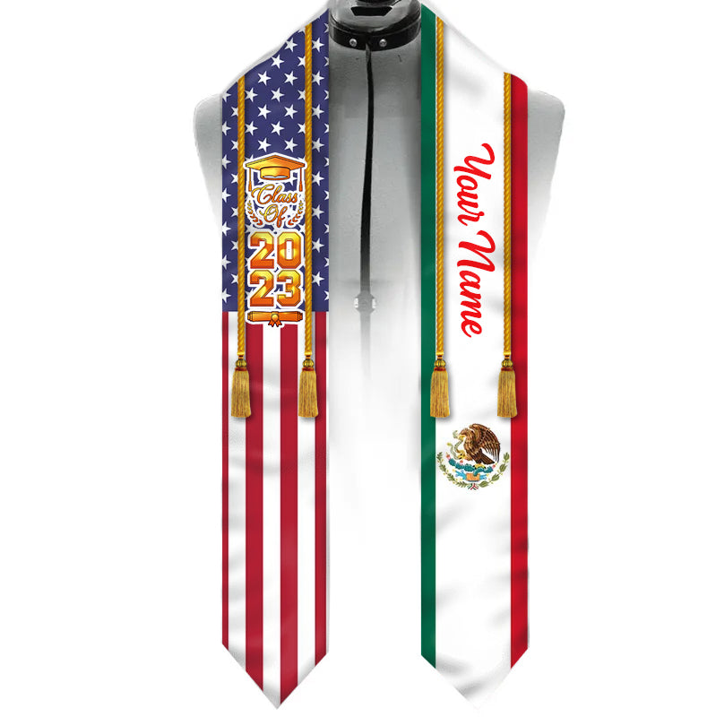 Personalized Country Flag Class of 2023 Stoles Sash Graduation Gift TL291201ST