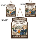 Personalized Campsite Making Memories - House Warming Gift For Couples, Husband Wife, Camping Lovers - Camping Custom Shaped Home Decor Wood Sign HM29082301OW