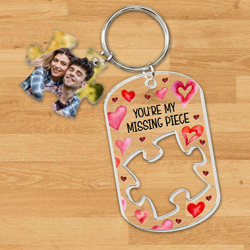 Personalized You Are My Missing Piece Acrylic Photo Keychain TL220424