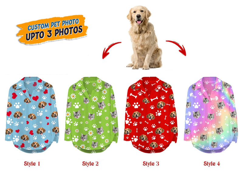 Upload Pet Photos Cotton And Linen Casual Shirt HM15092301