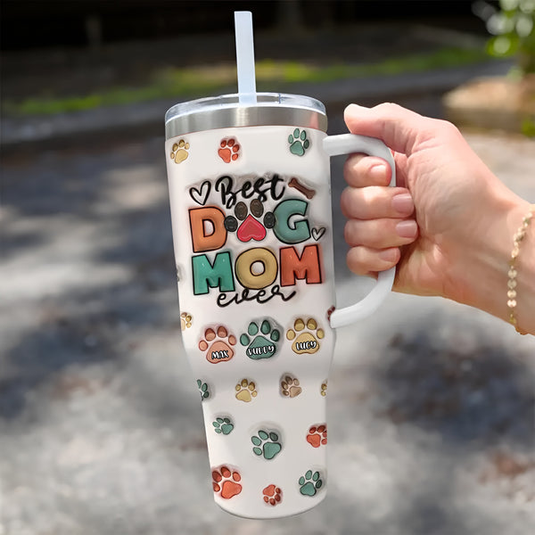 Personalized Custom Dog & Cat Lovers Stainless Steel Tumbler With Handle TN150424