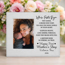 Leather Photo Frame Personalized First Mother’s Day Gift, Keepsake Plaque, Our First Chapter Together TD170301FR