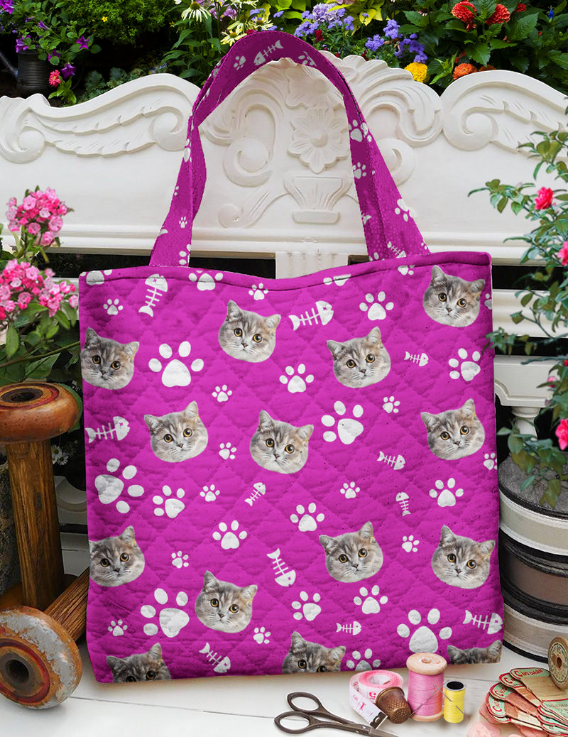 Personalized Upload Photo Dog Cat Quilted Tote Bag HM16092301