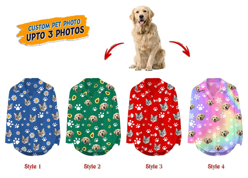 Upload Pet Photos Cotton And Linen Casual Shirt HM15092301