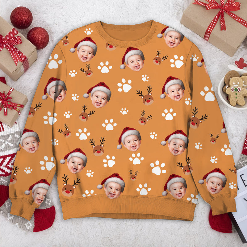 Personalized Upload Pet Photo With Christmas Pattern Sweatshirt HM18092301SS